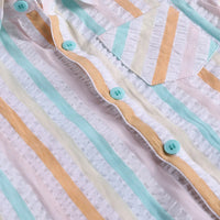 Boys Green Stripes Shirt With Printed T-Shirt & Twill Shorts Sets 3 pc. Sets