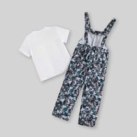 Girls Long Leg Dungaree With Graphic T-Shirt Set 2 pc. Sets   