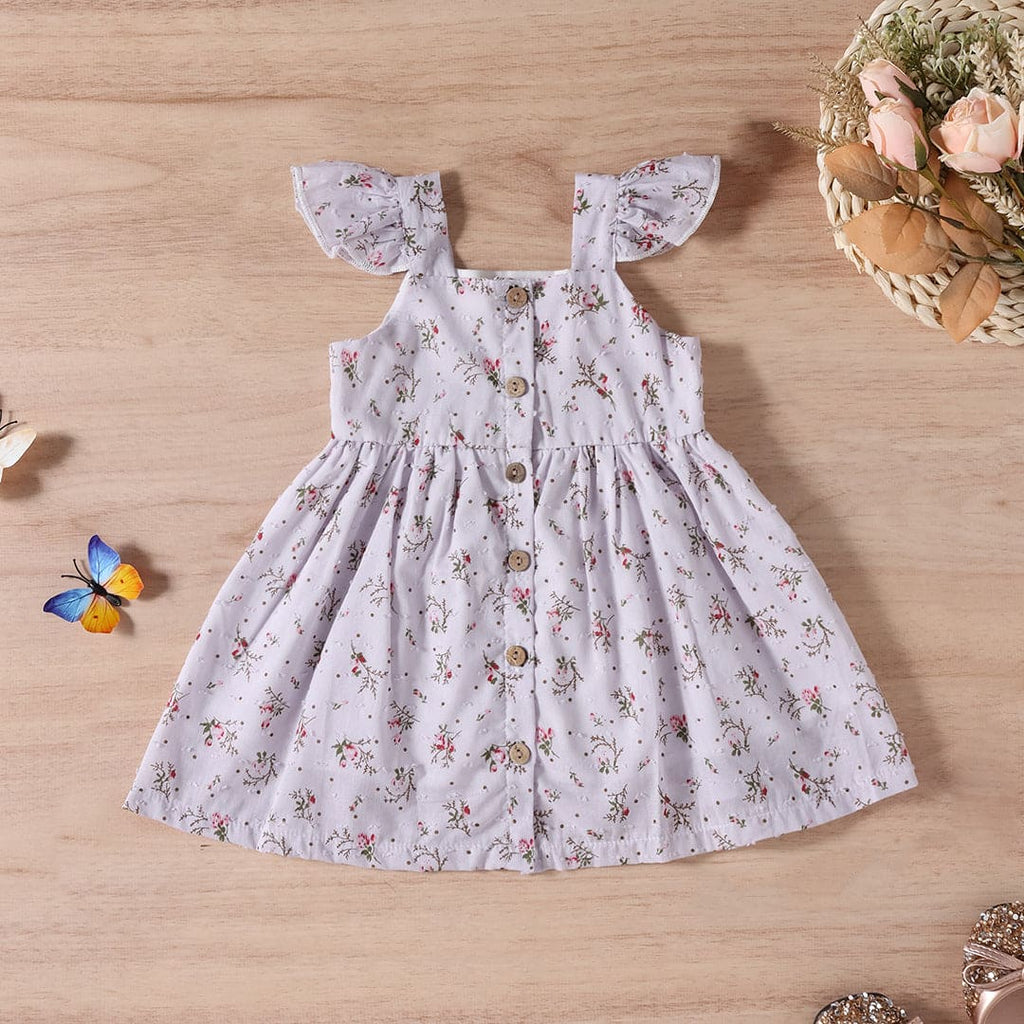 Girls Floral Printed Fit & Flare Dress