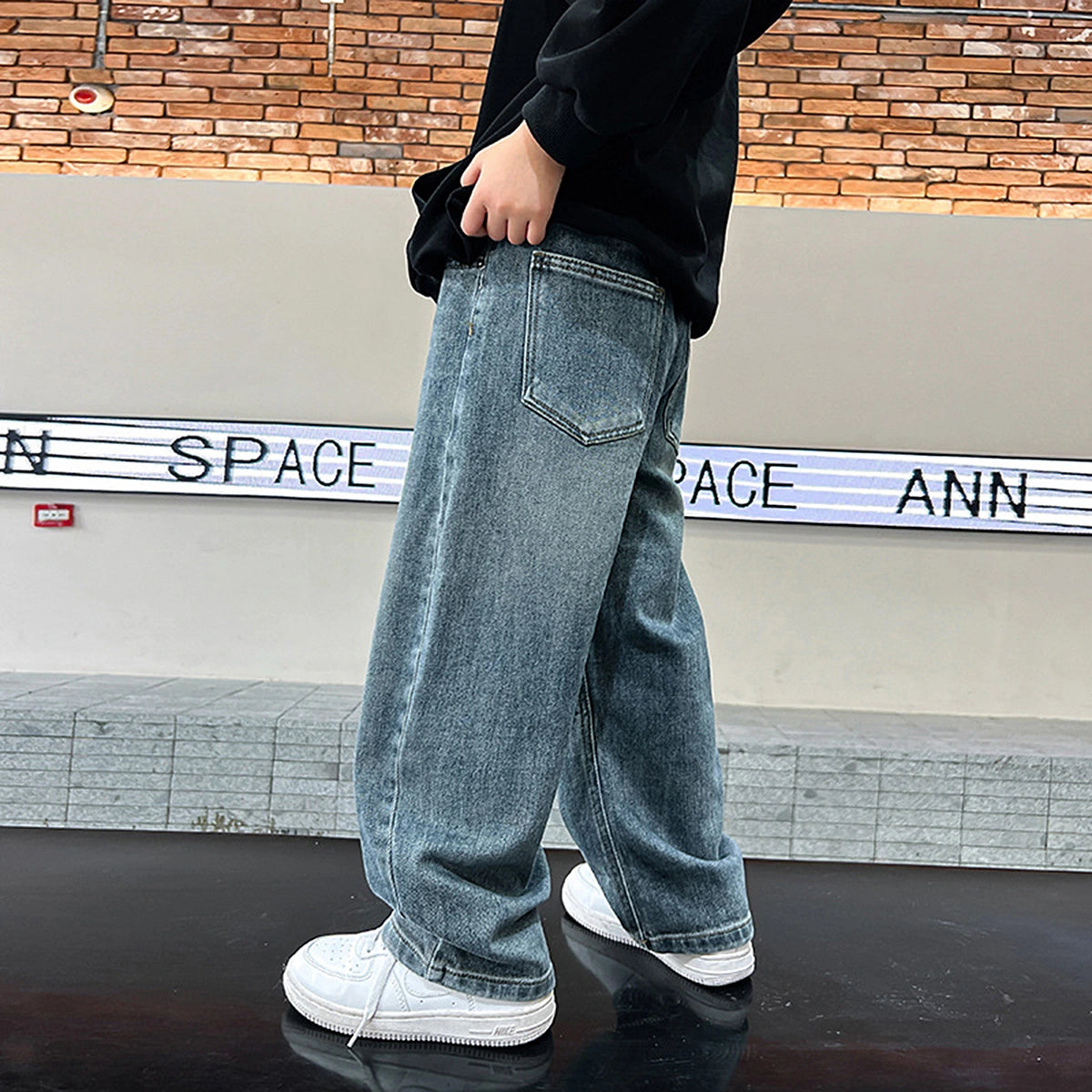 Boys Light Blue Relaxed Fit Denim Jeans Pants