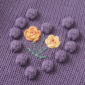 Girls Purple Floral Raglan Sleeve Cardigan Sweaters & Cardigans