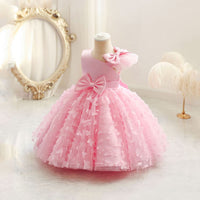 Girls Butterfly Applique Fit & Flare Dress Party Dresses   
