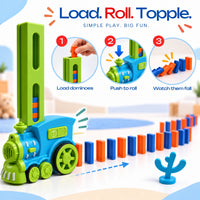 Automatic Domino Train Building Toy with 40 Tiles Trending Accessories