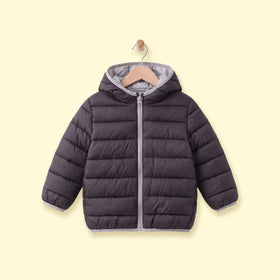 Boys Black Hooded Zip-up Puffer Jacket Coats & Jackets Black 1-2 Y