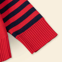 Boys Red Sweater With Self-Design Christmas Theme Patterns Sweaters & Cardigans