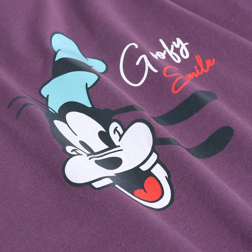 Boys Lavender Goofy Print T-Shirt With Shorts Sets Sets