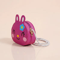Girls Fuchsia Bunny Motif Sling Bag Sling Bags