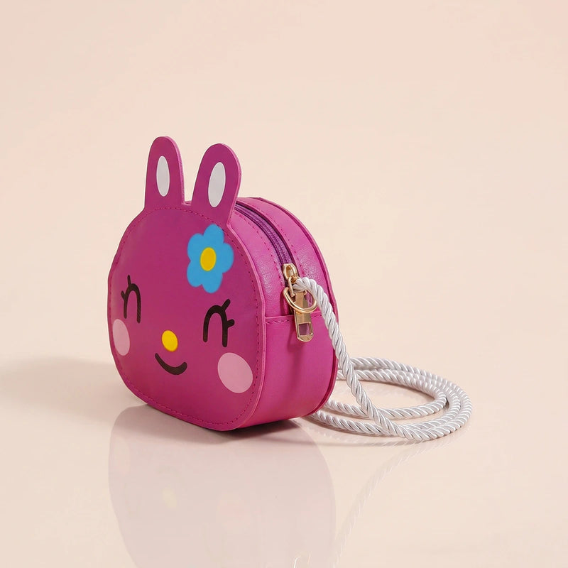Girls Fuchsia Bunny Motif Sling Bag Sling Bags