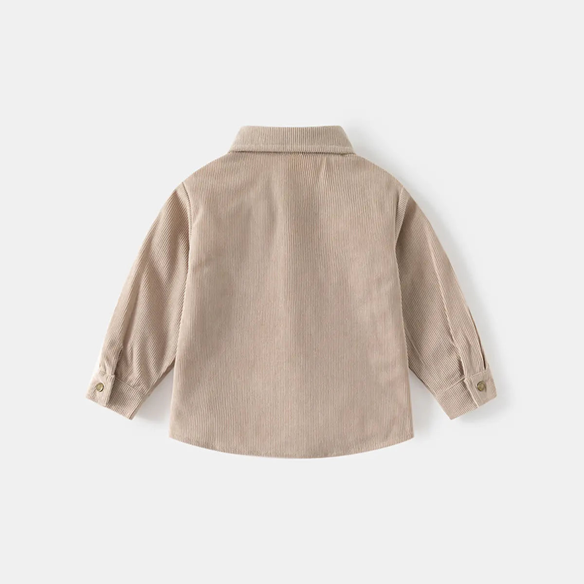 Boys Beige Corduroy Long Sleeves Shirts Shirts
