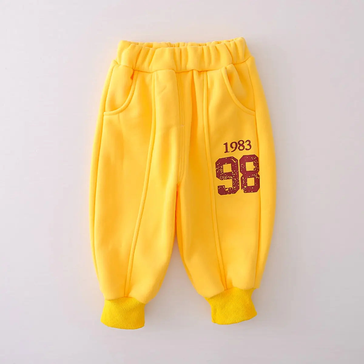 Boys Yellow Alphanumeric Printed sweatshirt With Jogger Sets Sets
