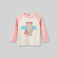 Girls Printed Raglan Sleeves T-Shirt Tshirts   