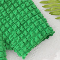 Girls Green Waffle Textured Shirt with Shorts Set Sets