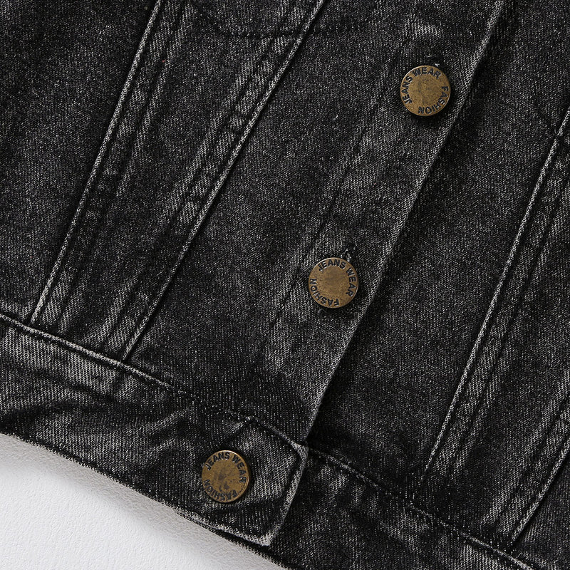 Boys Black Light Wash Denim Jacket Coats & Jackets