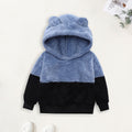 Girls Blue Solid Poly Fleece Hooded Sweatshirt Sweatshirts & Hoodies Blue 1-2 Y