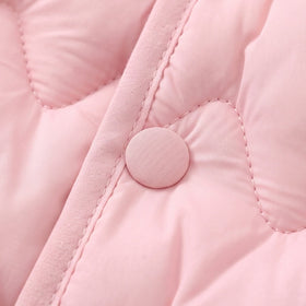 Girls Light Pink Quilted Sleeveless Jacket Coats & Jackets