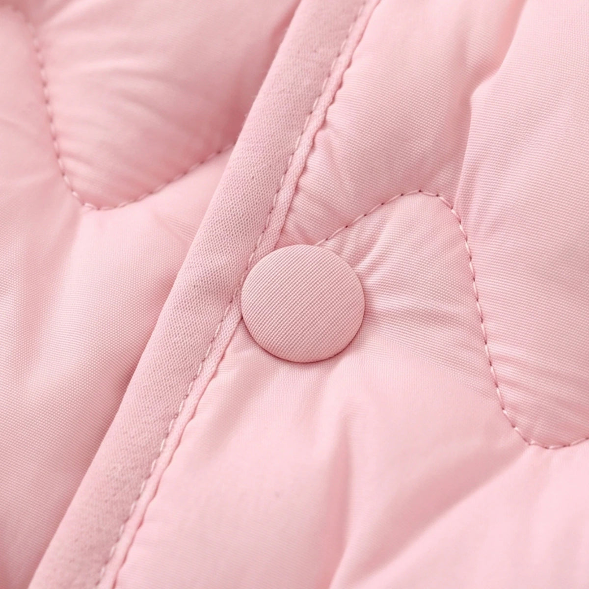 Girls Light Pink Quilted Sleeveless Jacket Coats & Jackets