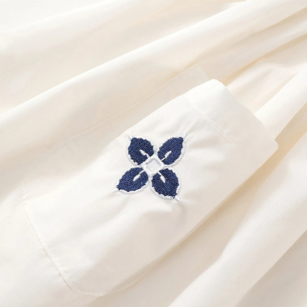 Girls Off White Sleeveless Embroidered Top With Skirt Sets Sets