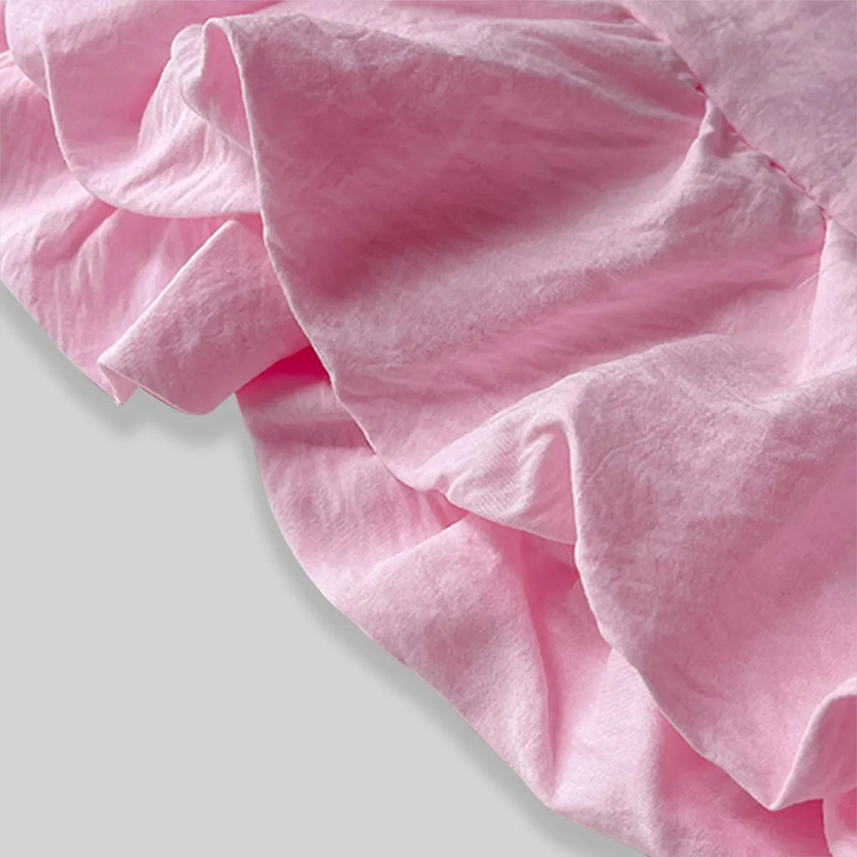 Girls Pink Bow Appliqued A-line Dress With Ruffled Hem Casual Dresses