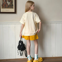 Girls Beige Graphic Jack-In-The-Box Oversized T-Shirt With Shorts Sets Sets