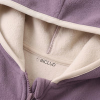Boys Purple Dinosaur Embroidered Hooded Jacket Coats & Jackets