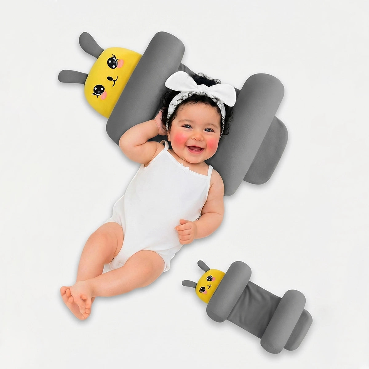 Baby Pillow with Head & Neck Support -Soft Cotton Infant Sleeping Pillow for Flat Head Protection Trending Accessories Surprise Shade Onesize