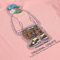 Boys Peach Typographic Printed T-Shirt With Cargo Shorts Sets Sets