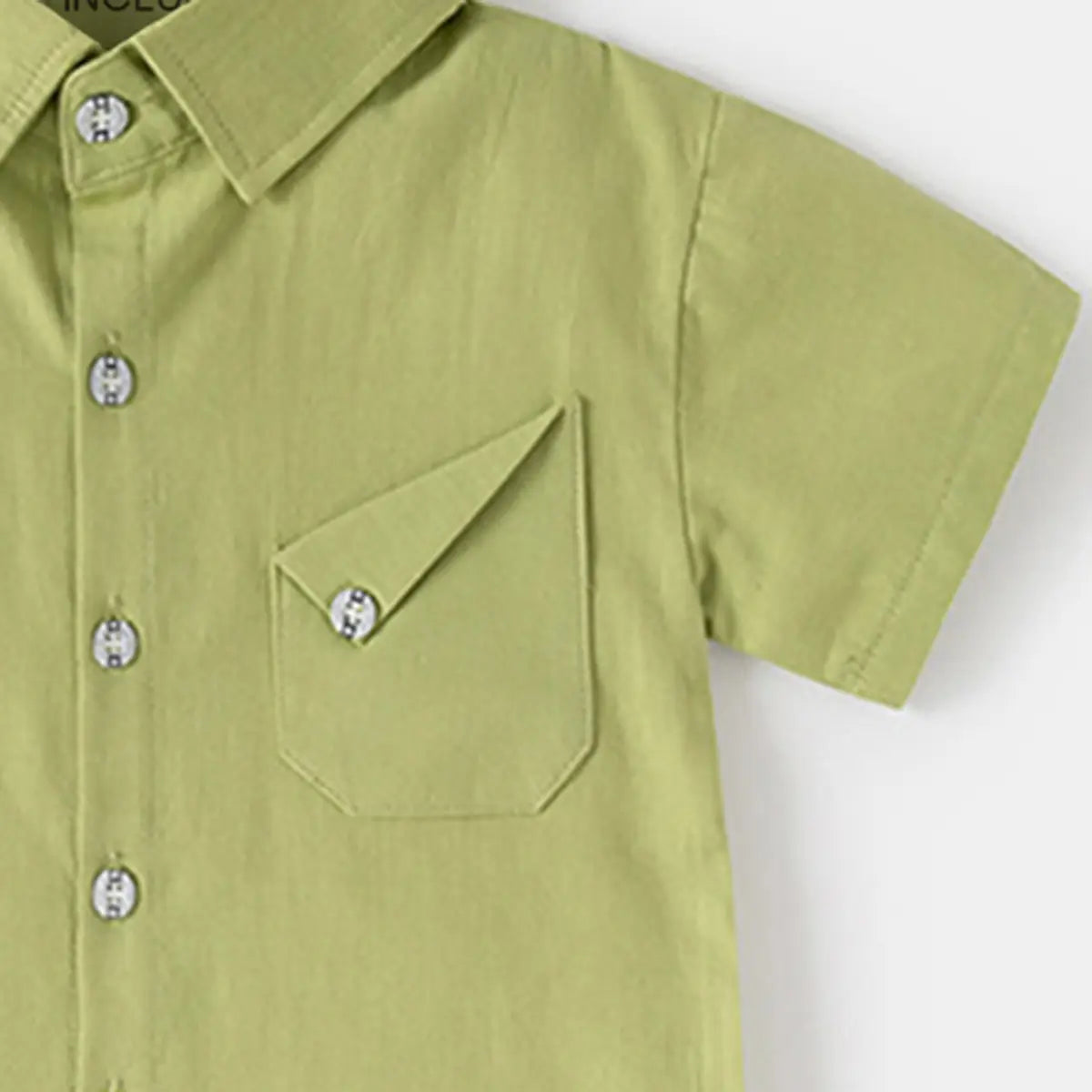 Boys Green Short Sleeve Casual Shirt Shirts