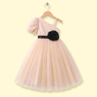 Girls Khaki Embellished One - Shoulder Flared Gown Party Dresses Khaki 1-2 Y