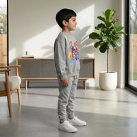 Boys Grey K-Pop Nova Beat Graphics Sweatshirt With Jogger Co-ord Sets Sets