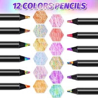 7-in-1 Rainbow Coloured Pencils Pack of 12-7 Color-in-1 Multicolour Drawing Pencils for Kids Sketching & Colouring Trending Accessories