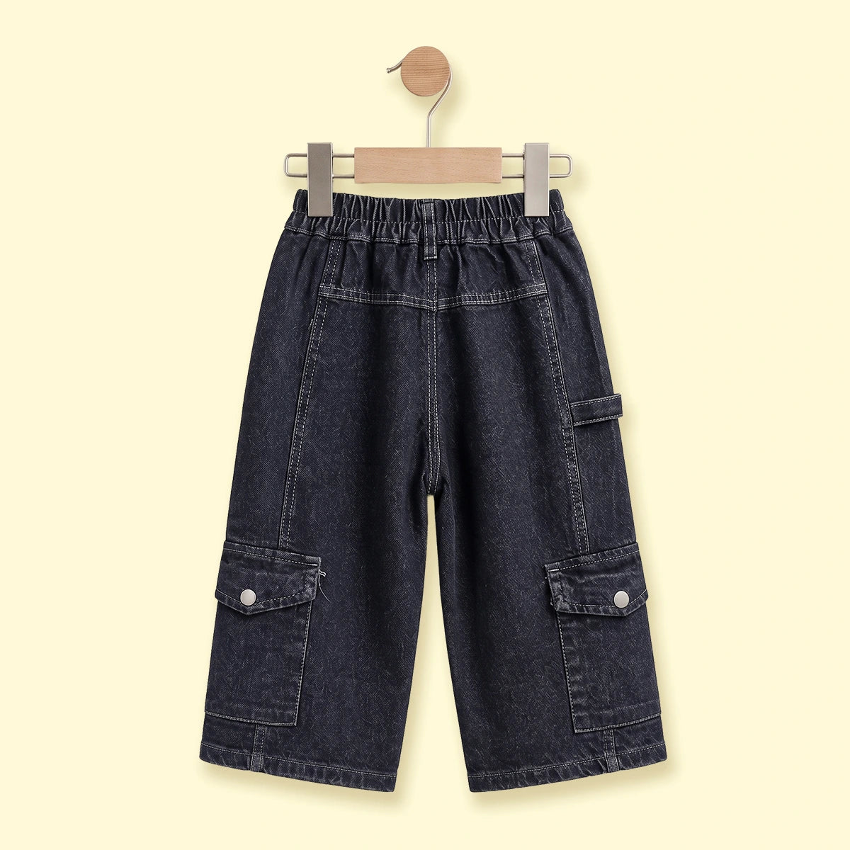 Boys Dark Blue Denim Cargo Shorts Shorts