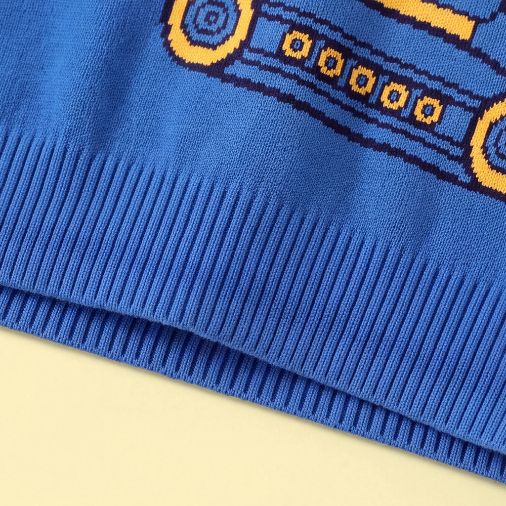 Boys Blue Long Sleeve Excavator Jacquard Sweater Sweaters & Cardigans