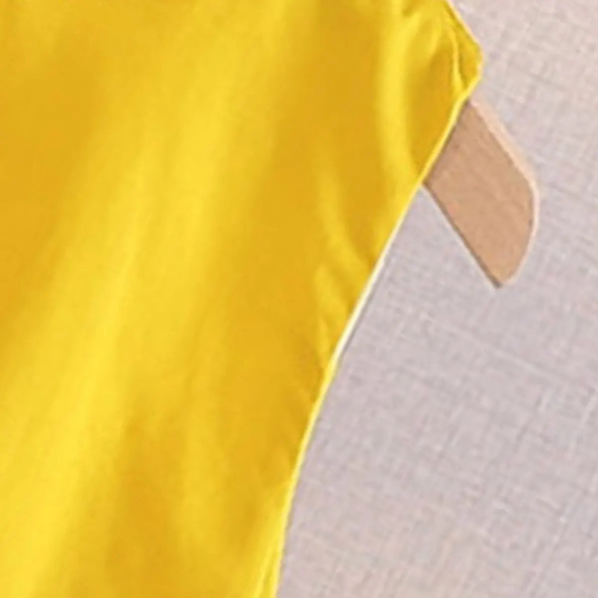 Girls Yellow Cherry Applique Sleeveless Balloon Dress Casual Dresses
