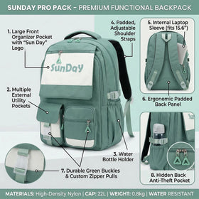 Kids Green Multi-Pocket School Backpack Trending Accessories