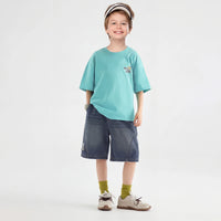 Boys Blue Relaxed Fit Knee Length Denim Shorts Shorts Blue 5-6 Y