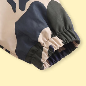 Boys Green Camouflage Print Hooded Zip-up Jacket Coats & Jackets