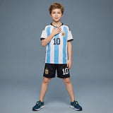 Boys Blue Striped Short Sleeve T-Shirt With Shorts Sets