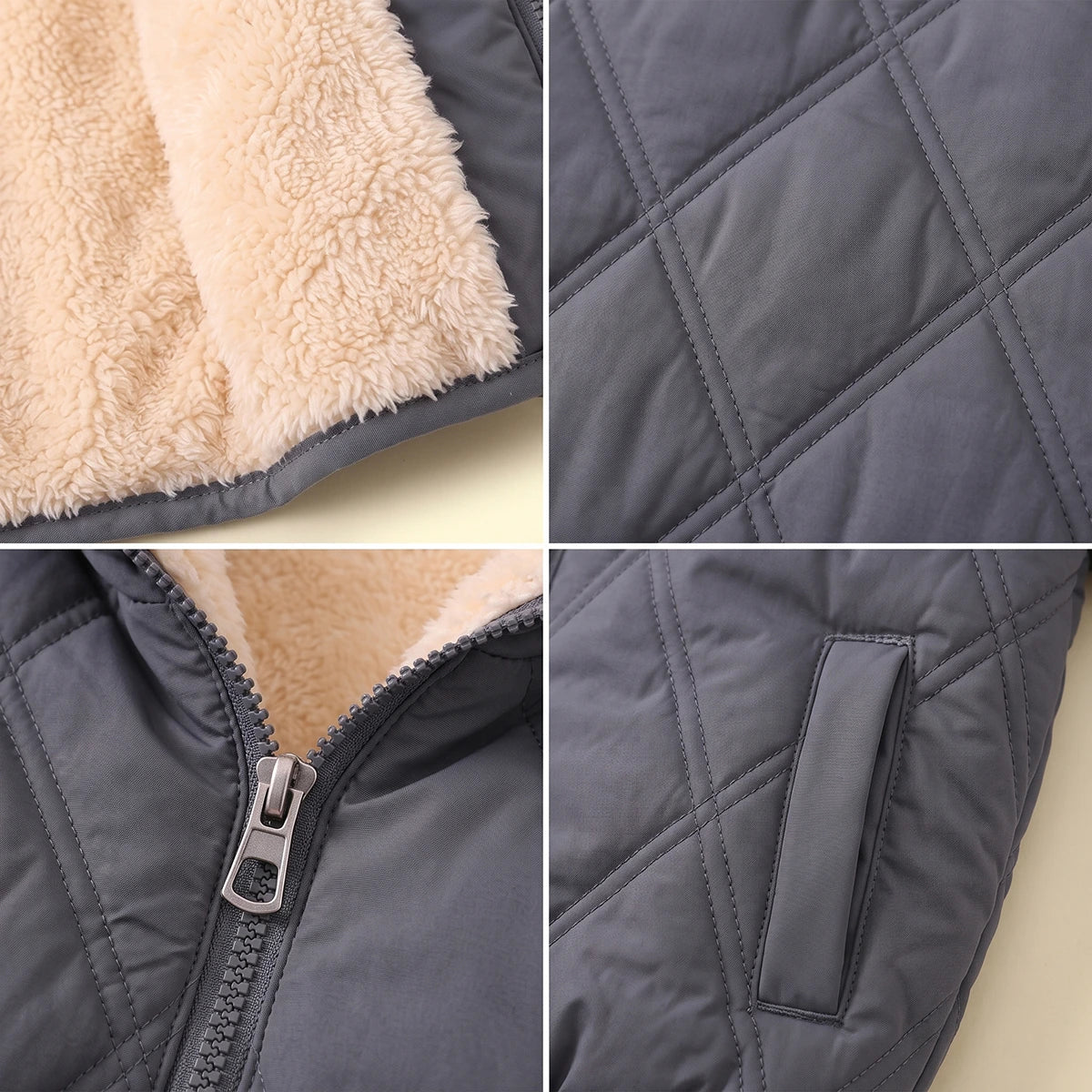 Boys Grey Long Sleeve Hooded Puffer Jacket Coats & Jackets