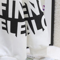 Boys White Typographic Printed Sweatshirt With Jogger Sets Sets