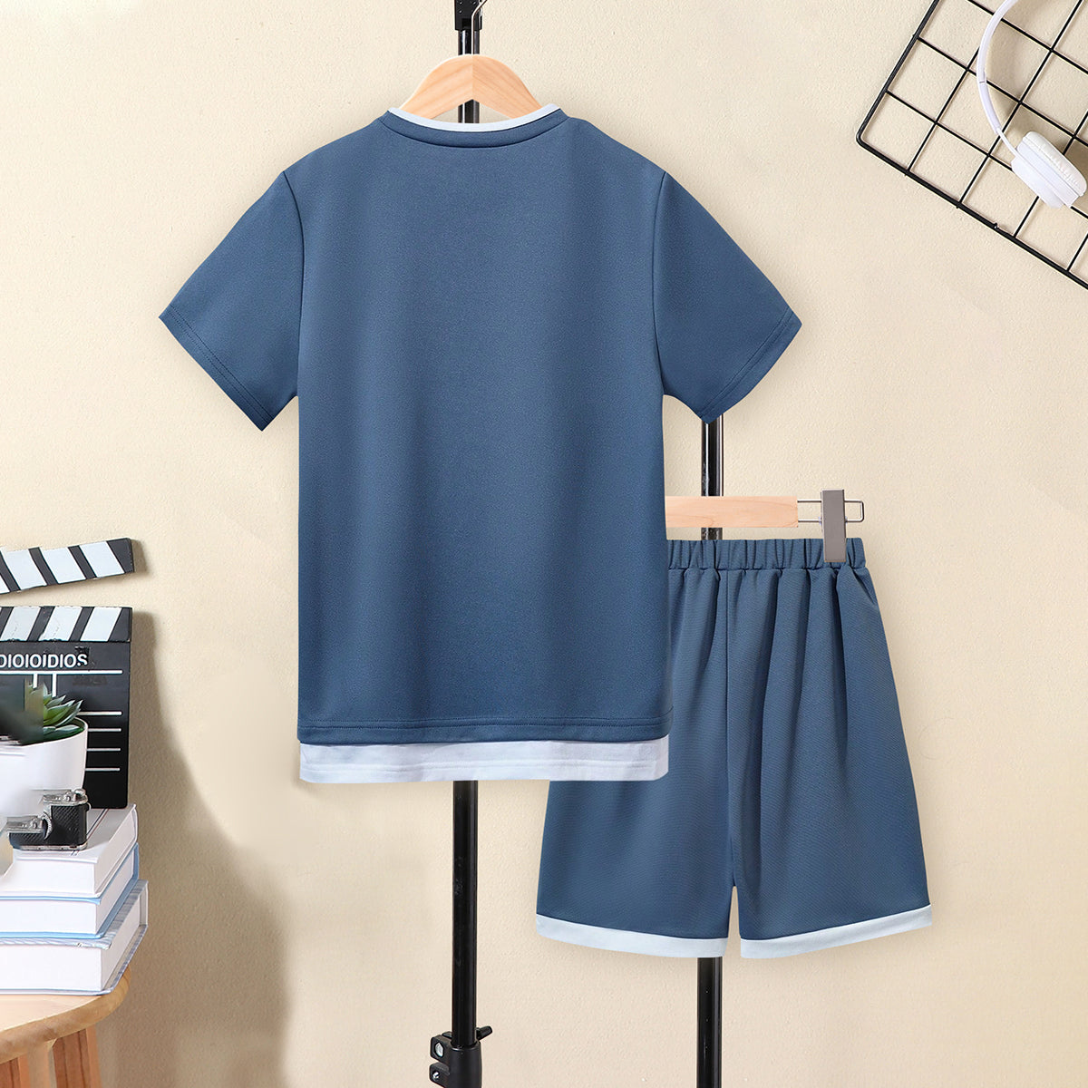 Boys Blue Short Sleeves T-Shirt With Shorts Set 2 pc. Sets