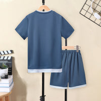 Boys Blue Short Sleeves T-Shirt With Shorts Set 2 pc. Sets