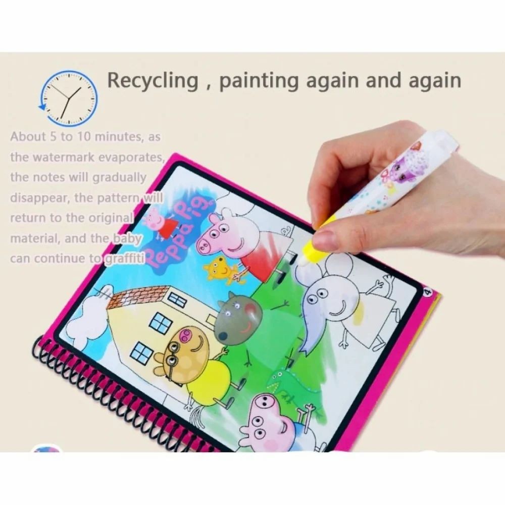 Magic Water Coloring Book for Kids Reusable Drawing Activity Book with Refill Pen Trending Accessories