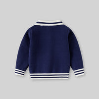 Boys Blue Self-Design Polo Sweater Sweaters & Cardigans