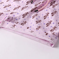 Girls Lilac Graphic Short Sleeve Top With Drawcord Printed Shorts Sets Sets
