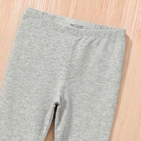 Girls Light Grey Solid Ankle Length Leggings Leggings & Tights