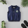 Boys Navy Blue Sleeveless Zip-up Vest Coats & Jackets Navy Blue 1-2 Y