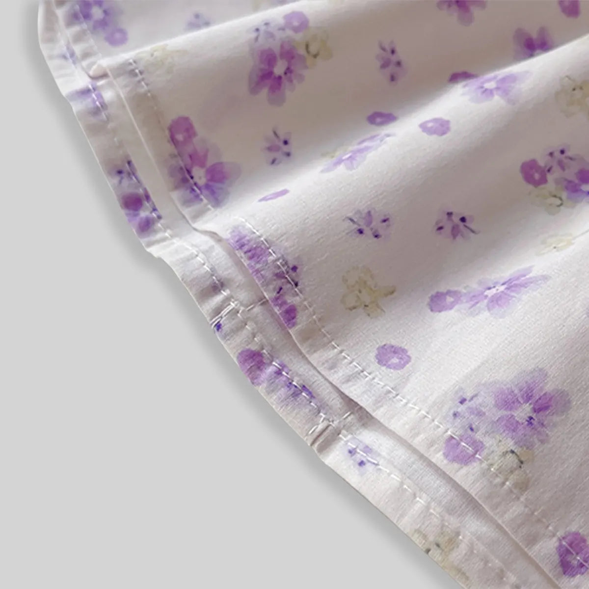Girls Purple Floral Printed Bow Appliqued Top With Pants Sets Sets