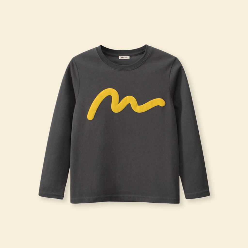 Boys Long Sleeves Typography Print T-Shirt Tshirts   