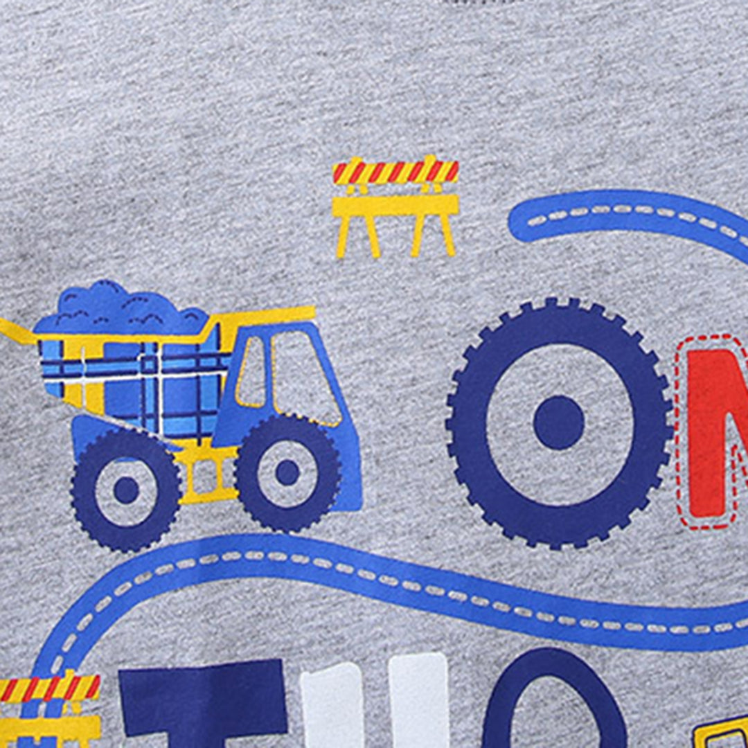 Boys Printed T-Shirt With Checkered Shorts Set Sets   