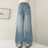 Girls Blue Embellished Relaxed Fit Denim Jeans Pants
